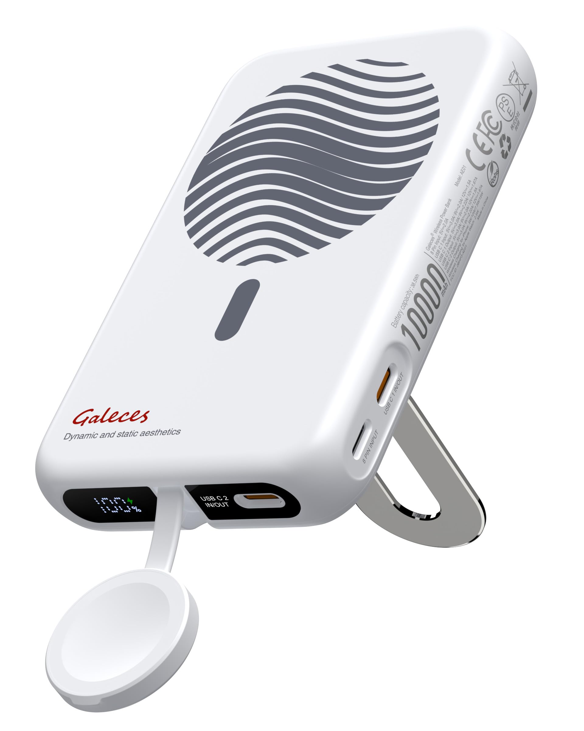 Galeces Magnetic Power Bank for iPhone & Apple Watch,10000mAh
